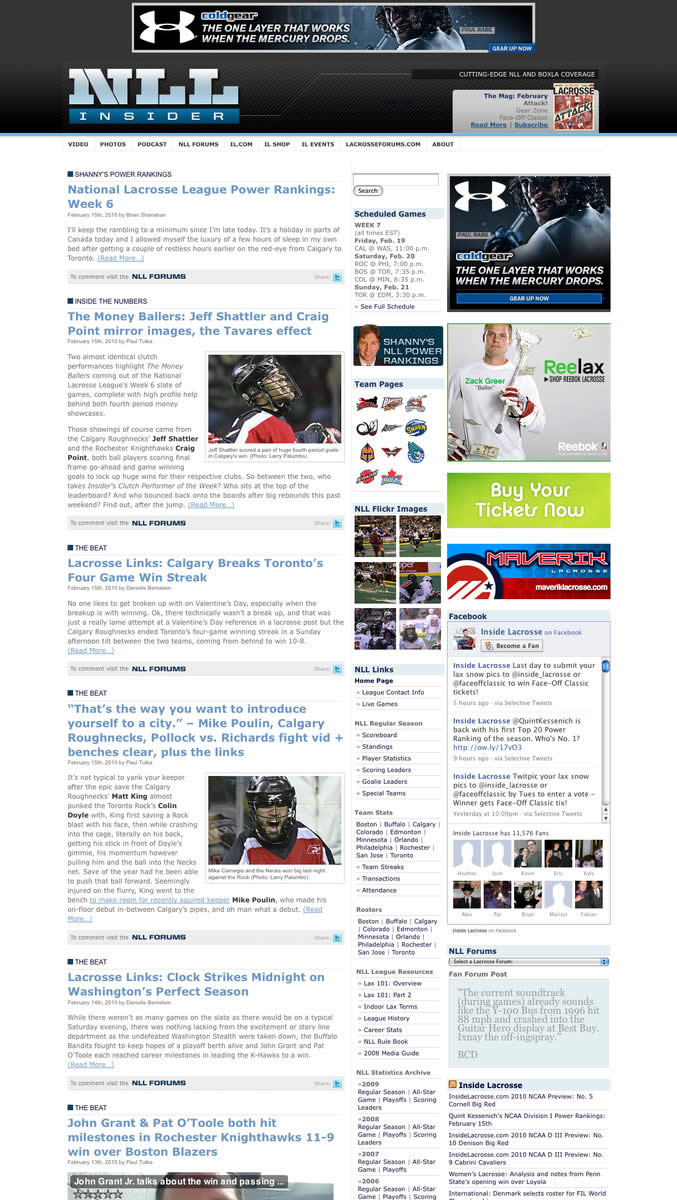 NLLInsider.com a niche indoor lacrosse blog using Wordpress