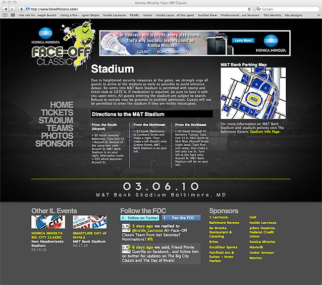 FaceOffClassic.com Stadium Page