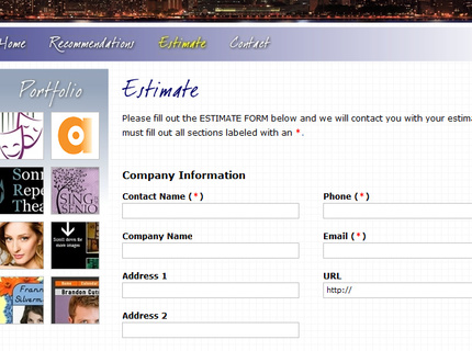 Estimate form