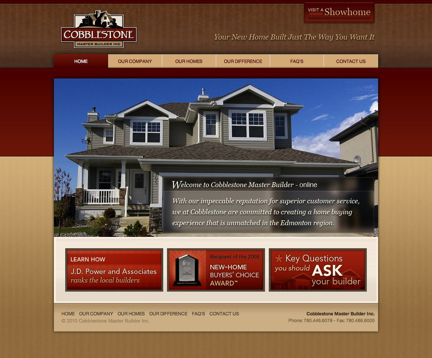 Cobblestone Master Builders (mycobblestone.ca) - Site Design, XHTML & CSS