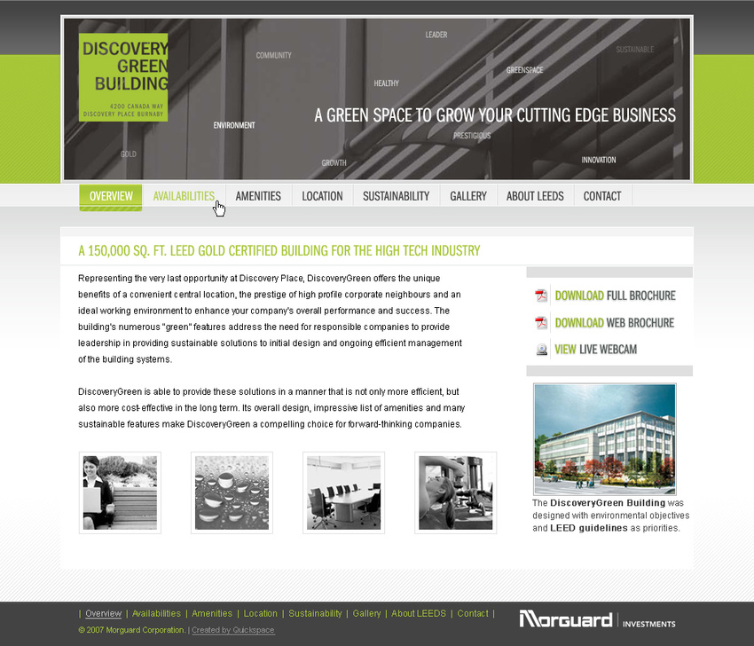 Discovery Green Building - Design, XHTML & CSS