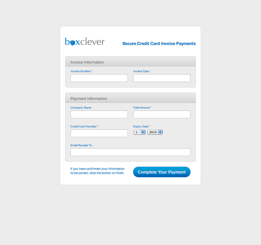 Invoice Payment Form - Design, XHTML & CSS, jQuery Interaction and Validation