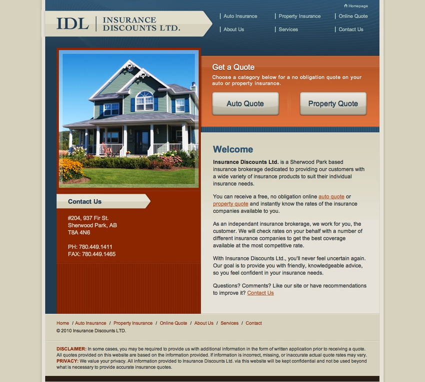 Insurance Discounts - Design, XHTML & CSS