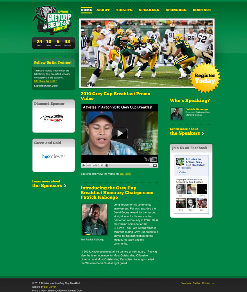 Grey Cup Breakfast (www.greycupbreakfast.com) - Design, XHTML & CSS, CMS Integration