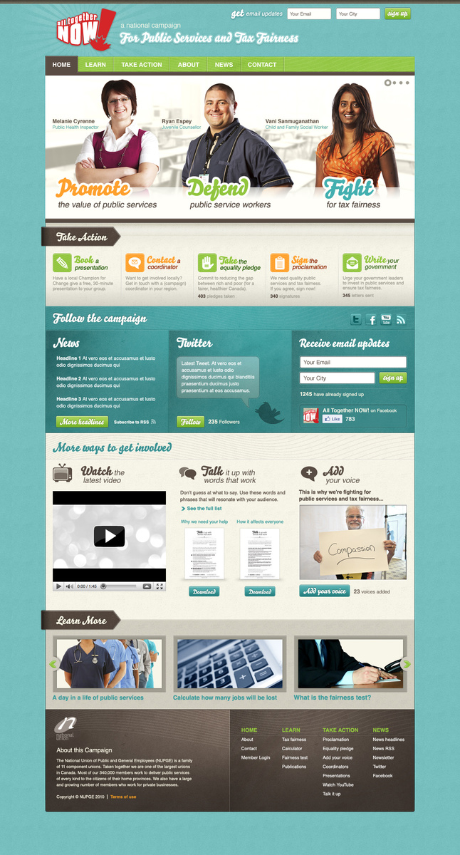 All Together Now (NUPGE) - Site Design