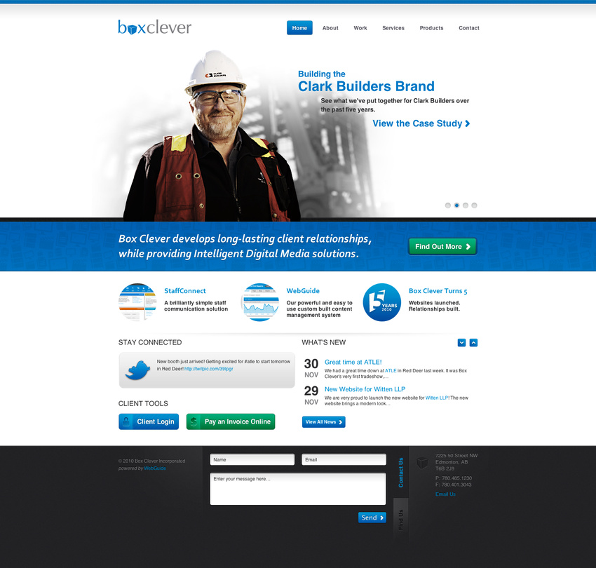 Box Clever (www.boxclever.ca) - Design, XHTML & CSS, jQuery, CMS Integration