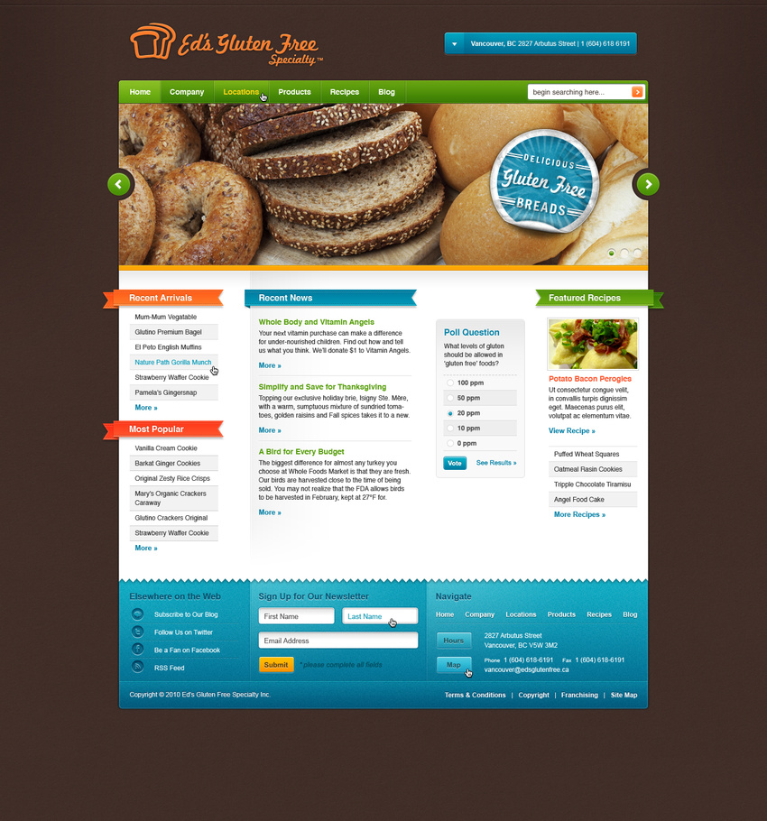 Ed's Gluten Free Specialty - Site Design