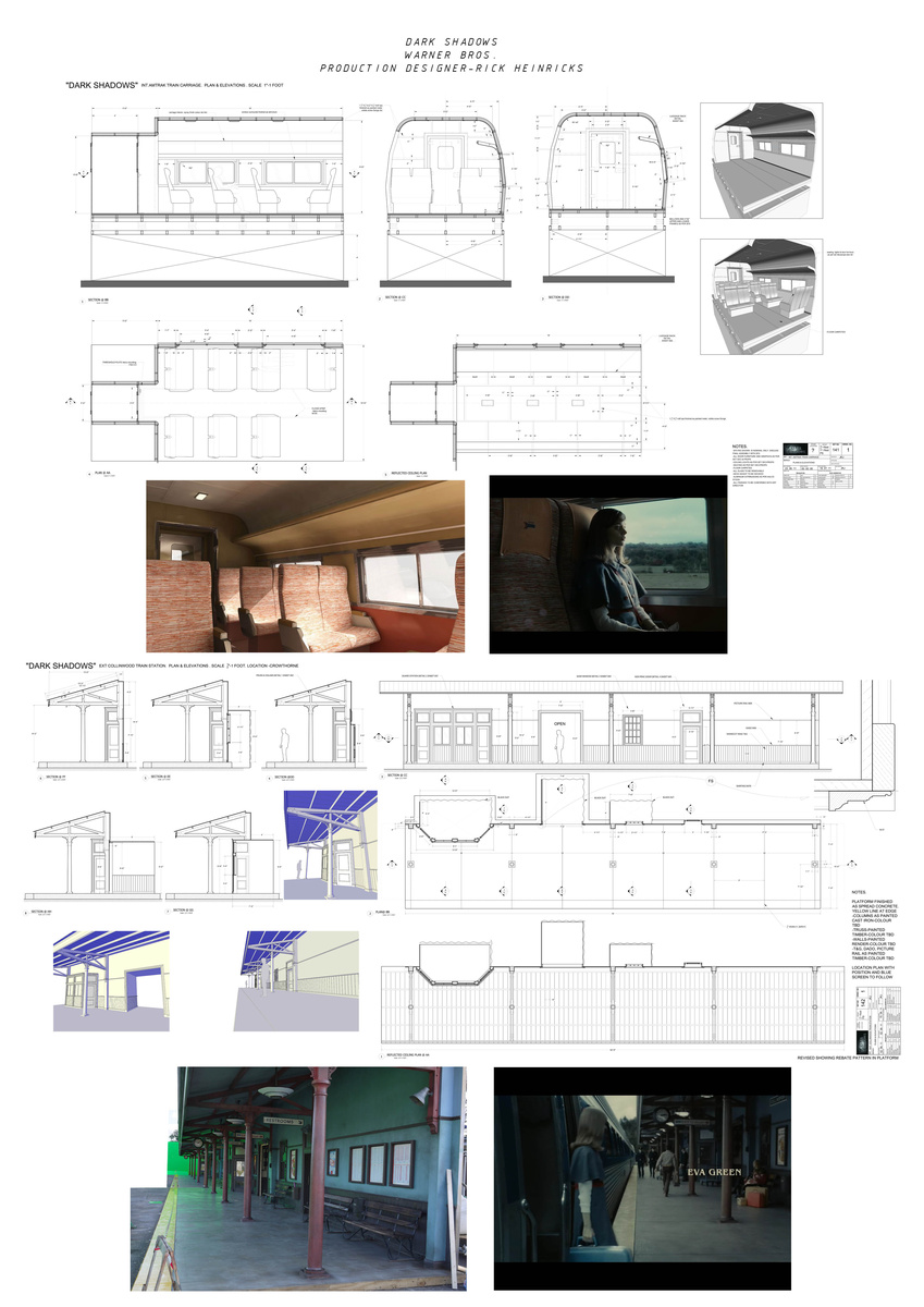amtrak carriage & collinsport train station plans,elevations&renders (rhino/autocad)