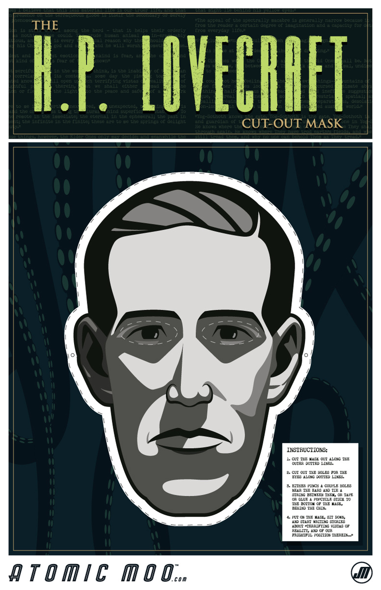 H.P. Lovecraft Cut-out Mask.