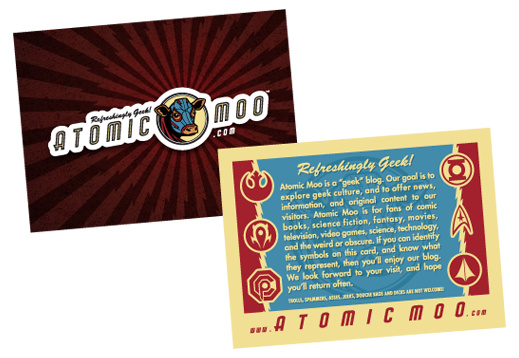 Atomic Moo Promotional Card Concept.