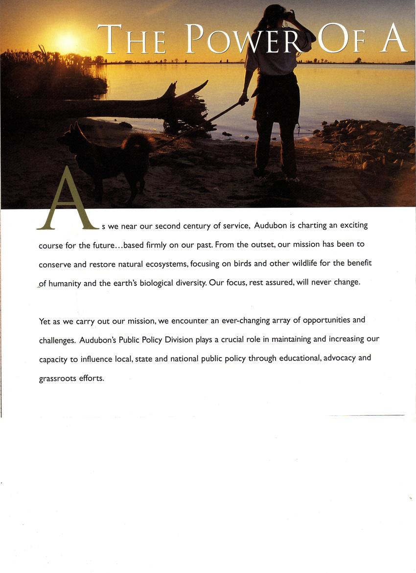 Audubon Society brochure