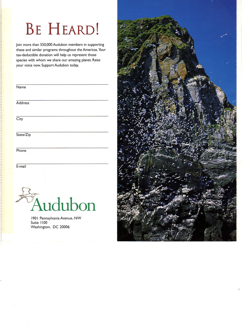 Audubon Society brochure