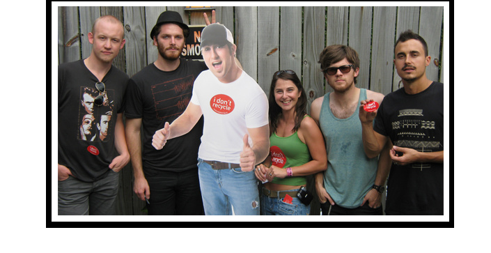 Cardboard cut out with The Fray at their concert