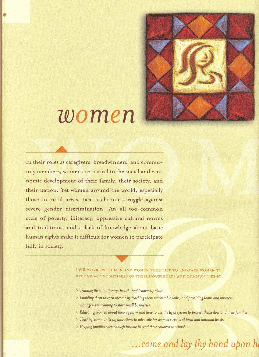 Sample spread from LWR fundraising catalog