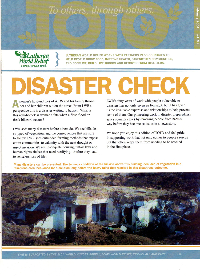 Disaster relief newsletter - Lutheran World Relief