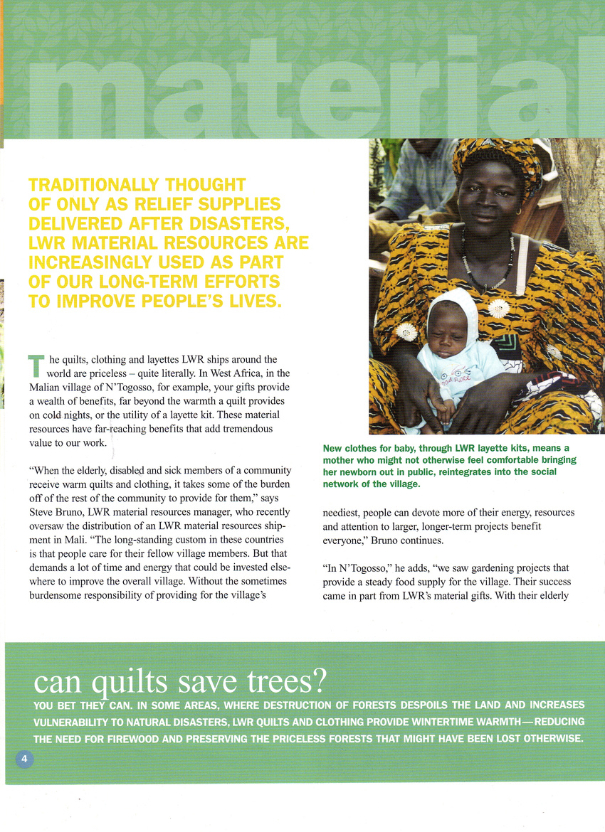 Disaster relief newsletter - Lutheran World Relief