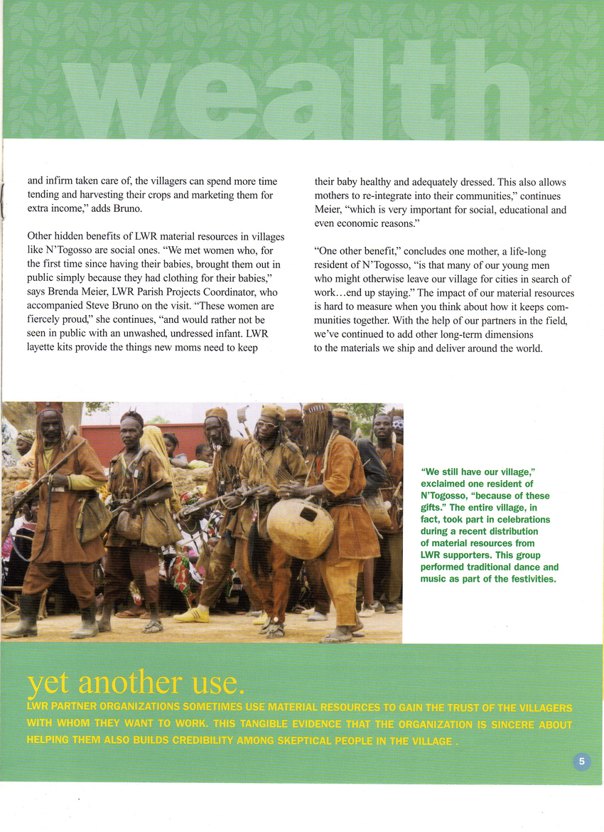 Disaster relief newsletter - Lutheran World Relief