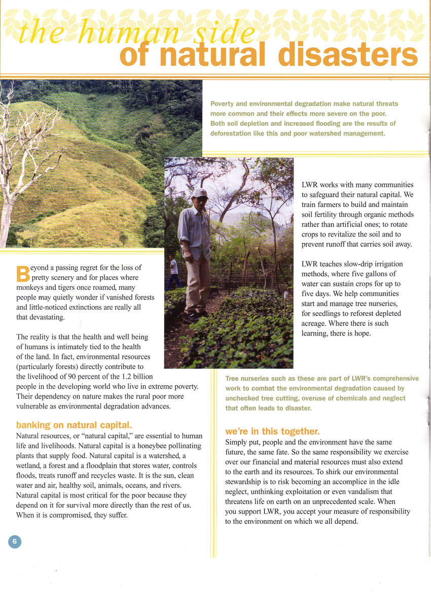 Disaster relief newsletter - Lutheran World Relief