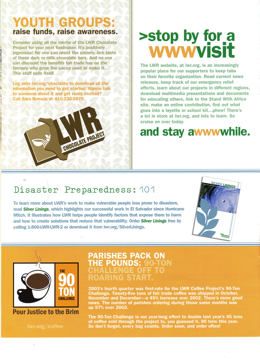 Disaster relief newsletter - Lutheran World Relief