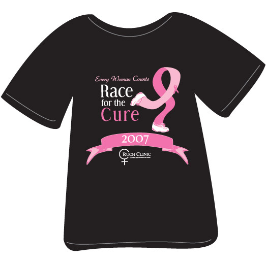 Shirt design for Clopton Clinic's group to wear during the Race for the Cure.