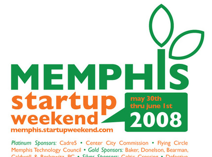 Shirt design created for the LaunchMemphis Startup Weekend in 2008.