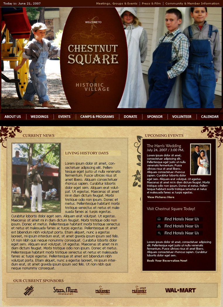 Chestnut Square in McKinney, TX Website