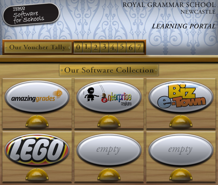 'Curiousity Chest' Concept for Tesco 'Software for Schools' interface