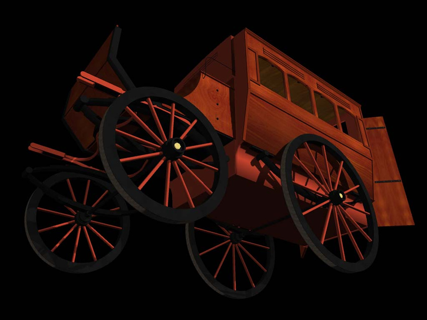 Interactive 3D model of an old ambulance