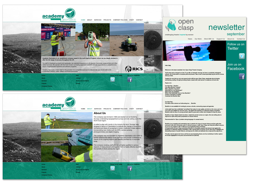 Latest web & mailshot work
