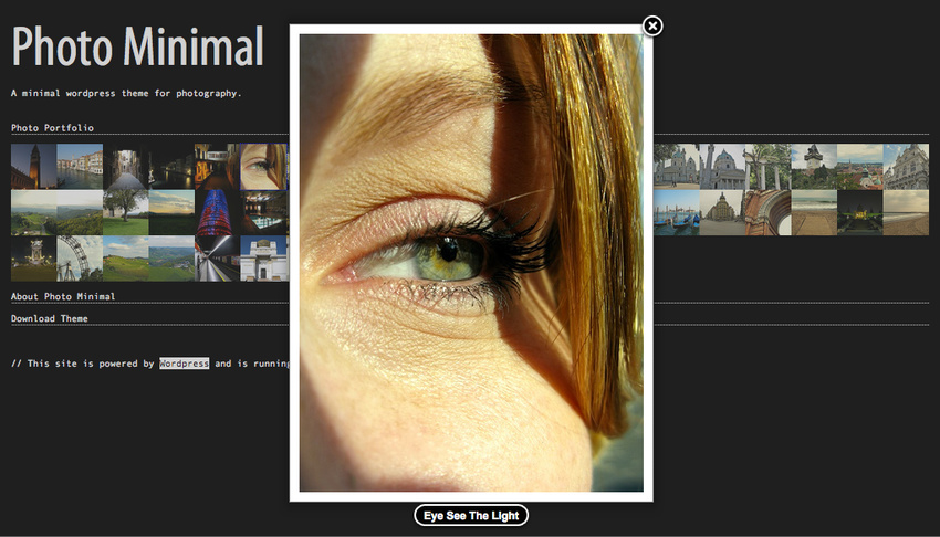 PhotoMinimal - Free Flickr Wordpress Portfolio Theme