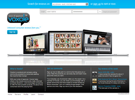 Sign in page for Voxole.com