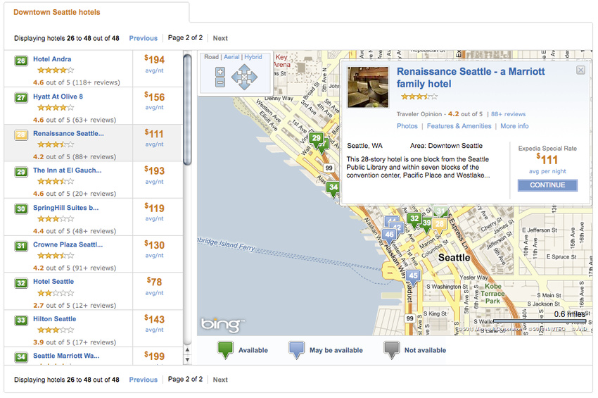 Expedia Hotels Map - Design Lead