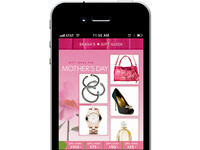 home screen mockup of mobile gift guide sitelet/shopping app :: SKAVA