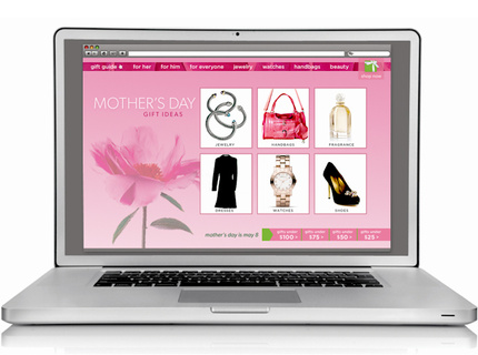 homepage mockup of online gift guide/shopping sitelet :: SKAVA