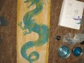 Dragon Scroll on Unstretched Ochre Primed Canvas 2012  