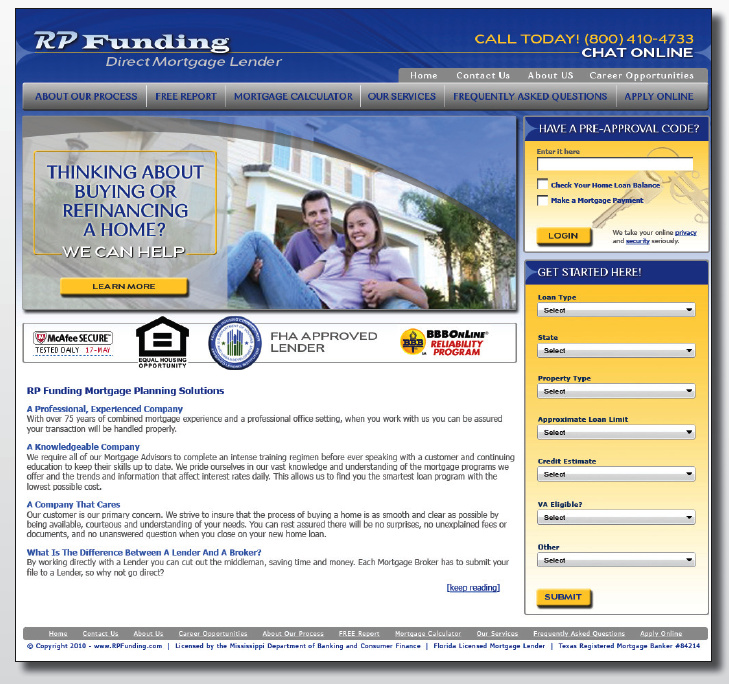 RP Funding Website Design