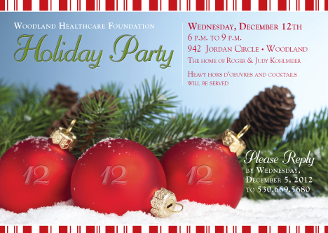 Woodland Healthcare Foundation Holiday Event Invitation