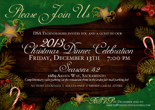DSA Technologies Holiday Party Invitation