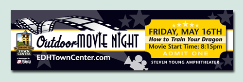 El Dorado Hills Town Center Movie Night Banner