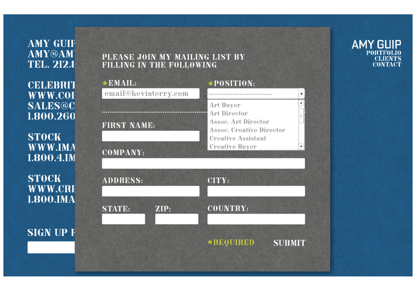 Newsletter sign up form sends data to vertical responce.