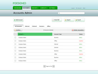 An account administration page