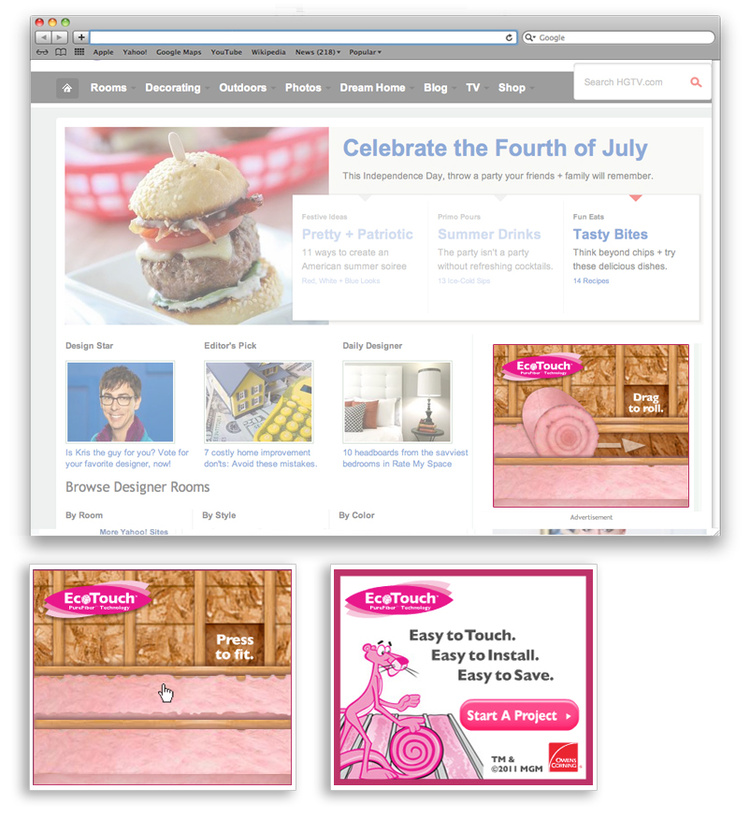 Owens Corning Ecotouch : Interactive Flash