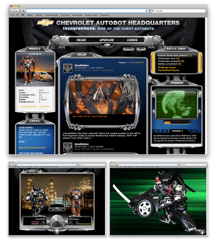 Rise of the Chevy Autobots Social Game