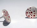 earrings, Sterling silver, agriculture machine laquer
