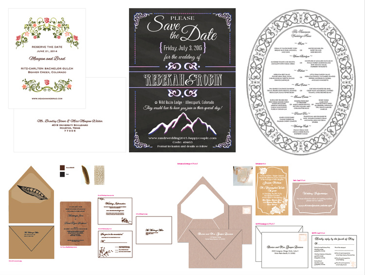Wedding Invitations / RSVPs / Menu - Samples