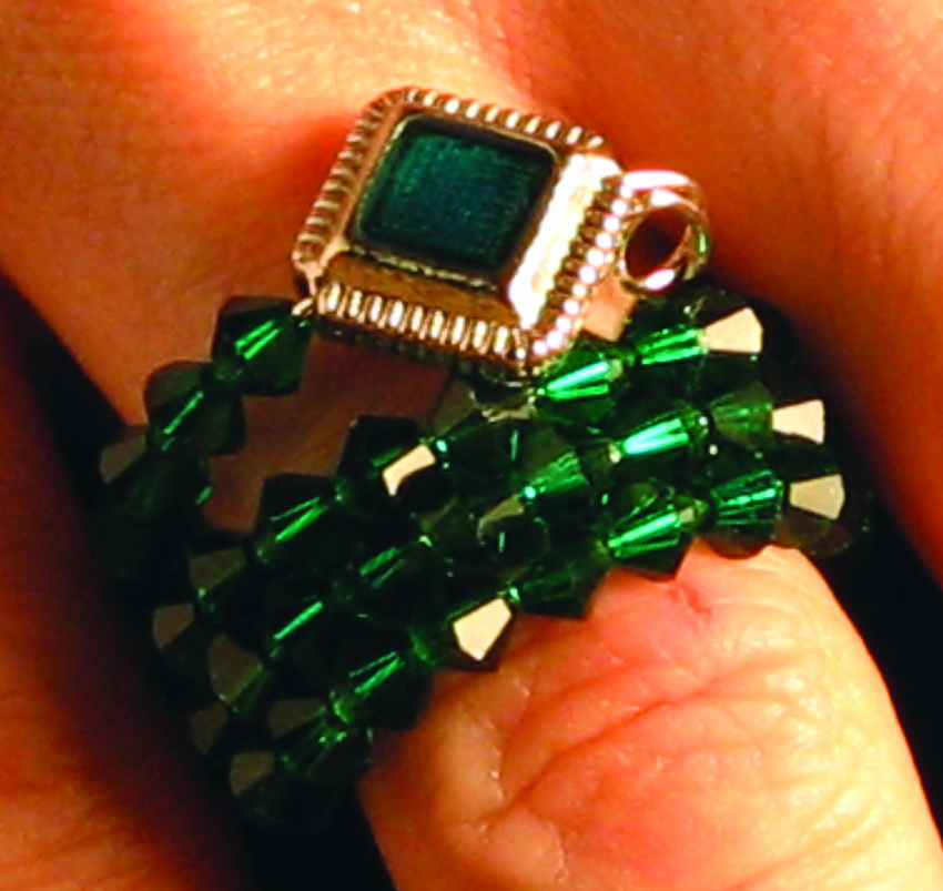 Jade Crystal Memory Wire Ring