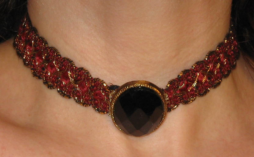 Ribbon & Faceted Glass Choker