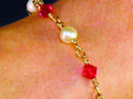 Pearl & Ruby Crystal Bracelet