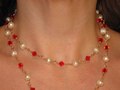 Pearl & Ruby Crystal Necklace