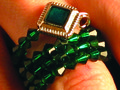 Jade Crystal Memory Wire Ring